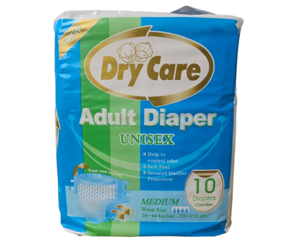 Dry Care Adult Diaper 10s — Tape On Medium